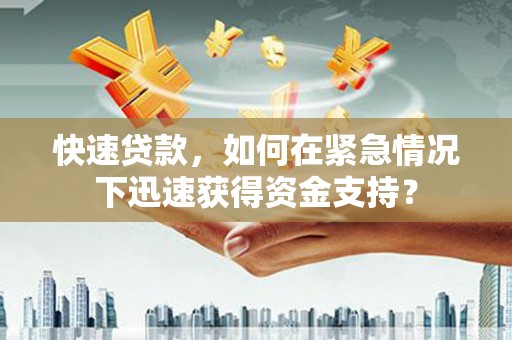 龙井快速贷款，如何在紧急情况下迅速获得资金支持？