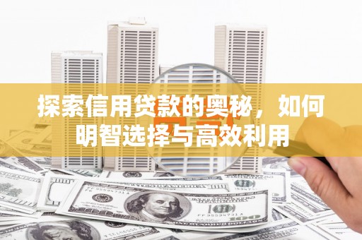 龙井探索信用贷款的奥秘，如何明智选择与高效利用