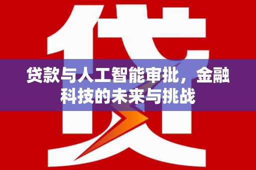 龙井贷款与人工智能审批，金融科技的未来与挑战